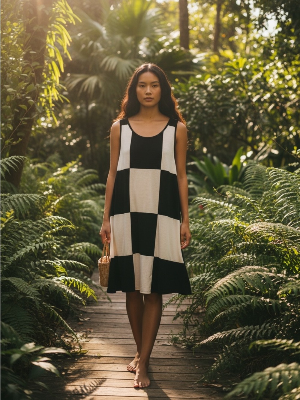 La Blanca Black White Colorblock Swing Dress Size Small